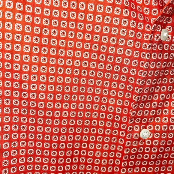 Envelop Jim Smith Button Front Shirt Mens Size Small Cotton Short Sleeve Orange - Picture 5 of 9